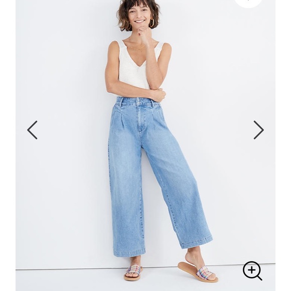 Madewell Denim - Madewell Pleated Wide-Leg Jeans in Kinnon Wash